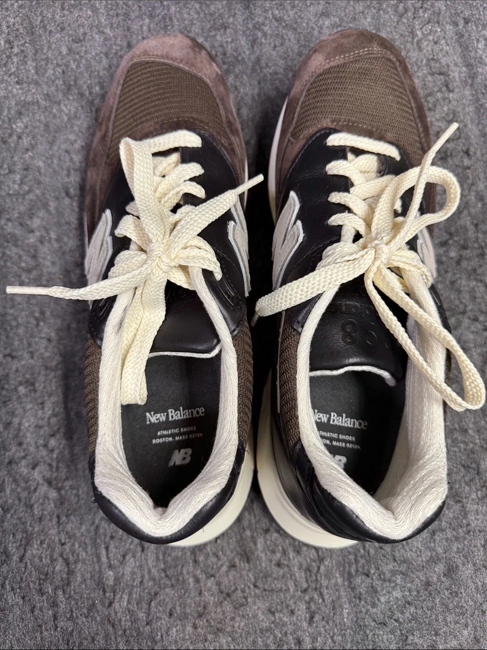 New Balance 998 Men's Brown & Cream Classic Suede Athletic Sneakers